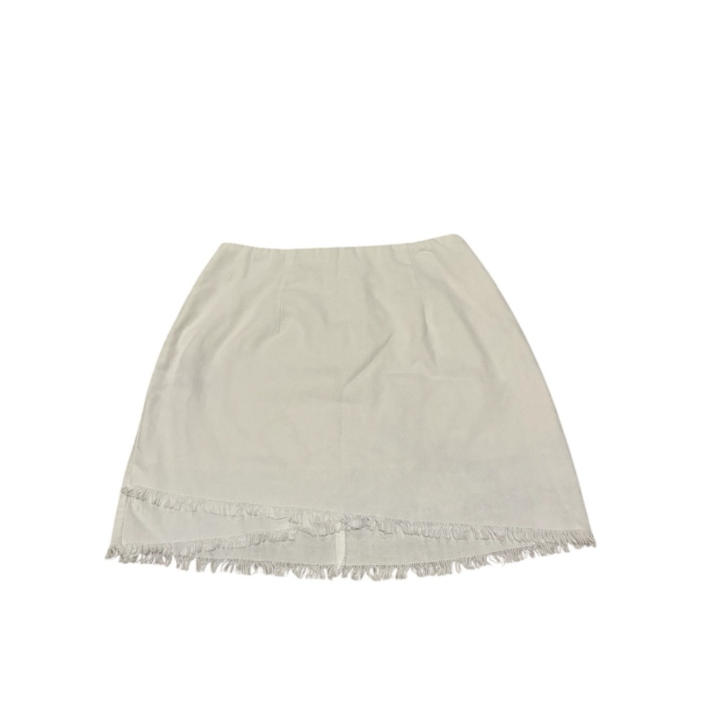 Princess Polly white frayed linen skirt
